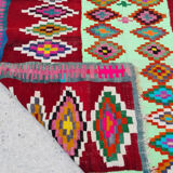 Tapis kilim marocain berbère en laine rouge fait main 155x210cm