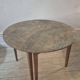 Half-moon tables with original marbled tops, Swedish provincial style Allmoge, 1860s