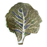 Vintage ceramic leaf-shaped vide poche, signed.