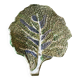 Vintage ceramic leaf-shaped vide poche, signed.