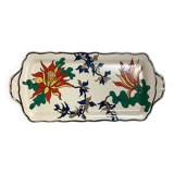 Plat Longwy ancien à décor de fleurs