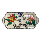 Old Longwy plate with floral decoration
