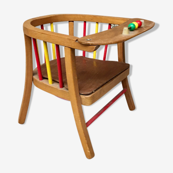 Chaise fauteuil  enfant vintage en bois par Baumann 1950