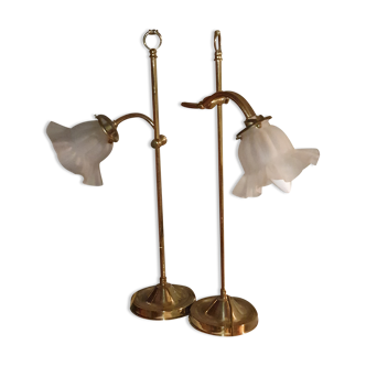 Pair of tulip lamps