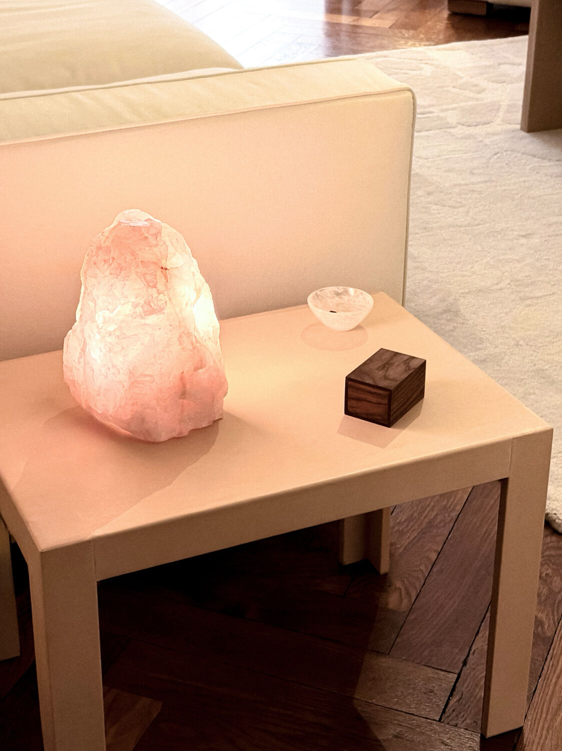 Jean-michel frank - leather-covered side table