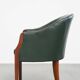 Green Cowhide Leather and Wooden Side / Dining / Desk Chair