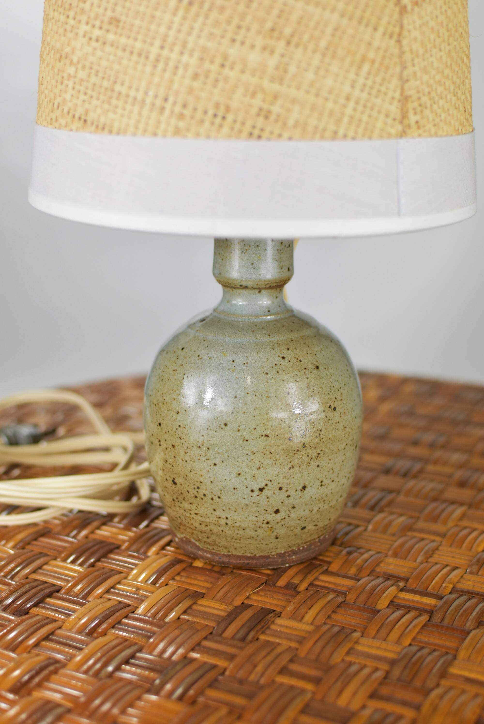 Gray pyrite stoneware lamp