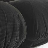 Modular "Patate" sofa in black corduroy velvet by Airborne, France 1970s