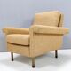 Paire de fauteuils vintage en tissu jaune miel de haute qualité, Italie