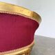 Fauteuil bois doré et velours rouge Louis XVI