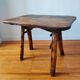 Brutalist popular art coffee table, solid wood, 1950.