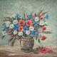 Painting ZIEBOLD Christian, 1910-1990, ref LOTZ HST Tricolor flower bouquet