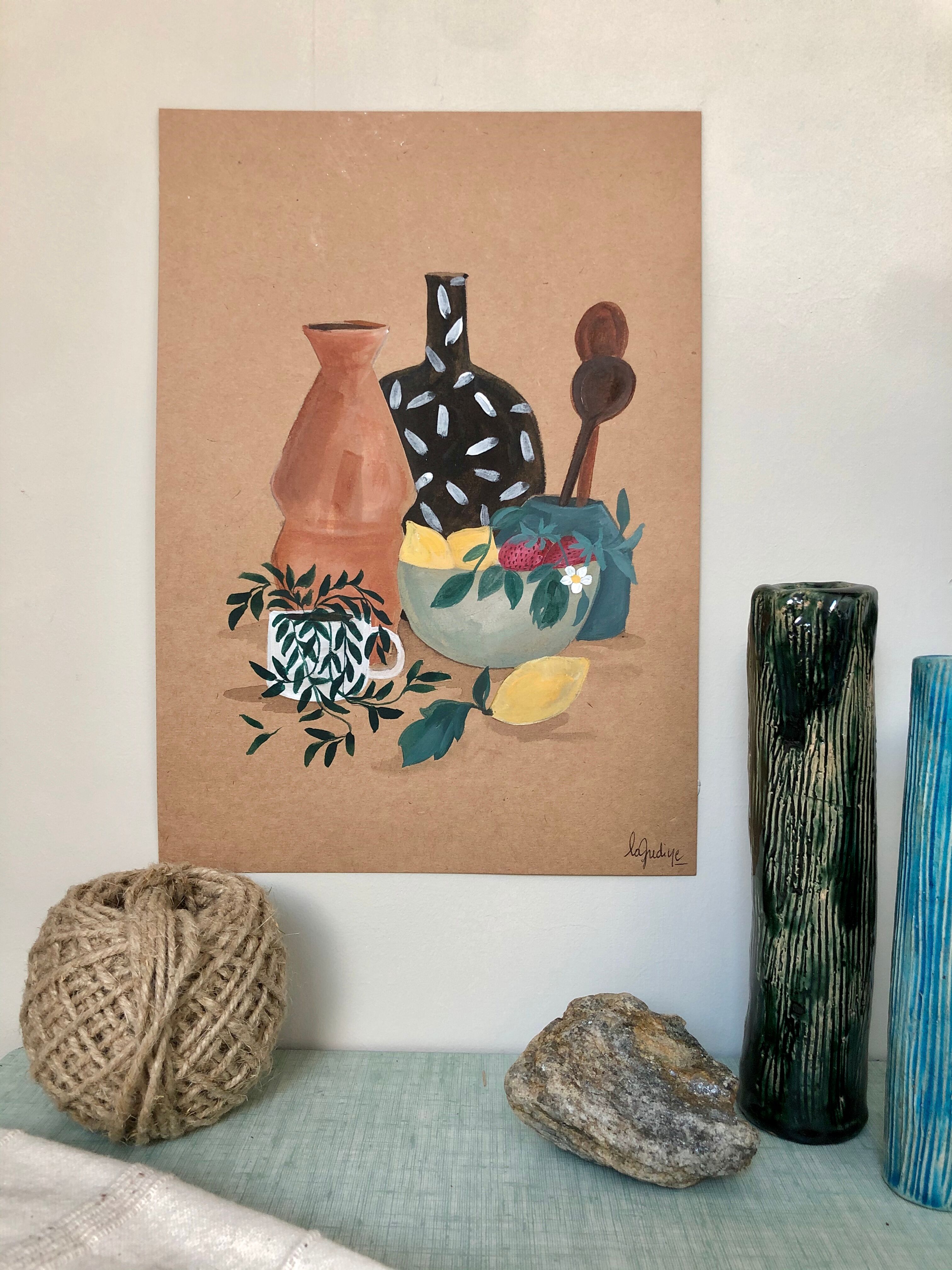 Painting A4 Ceramics and fruits