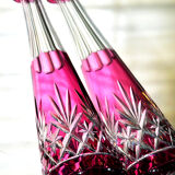 SAINT-LOUIS, Massenet. Tapered Rhine wine carafe, lined-cut crystal.