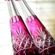 SAINT-LOUIS, Massenet. Tapered Rhine wine carafe, lined-cut crystal.