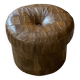De Sede style khaki leather patchwork pouf / chest