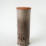 Large ceramic vase, Fat Lava, brown and white.