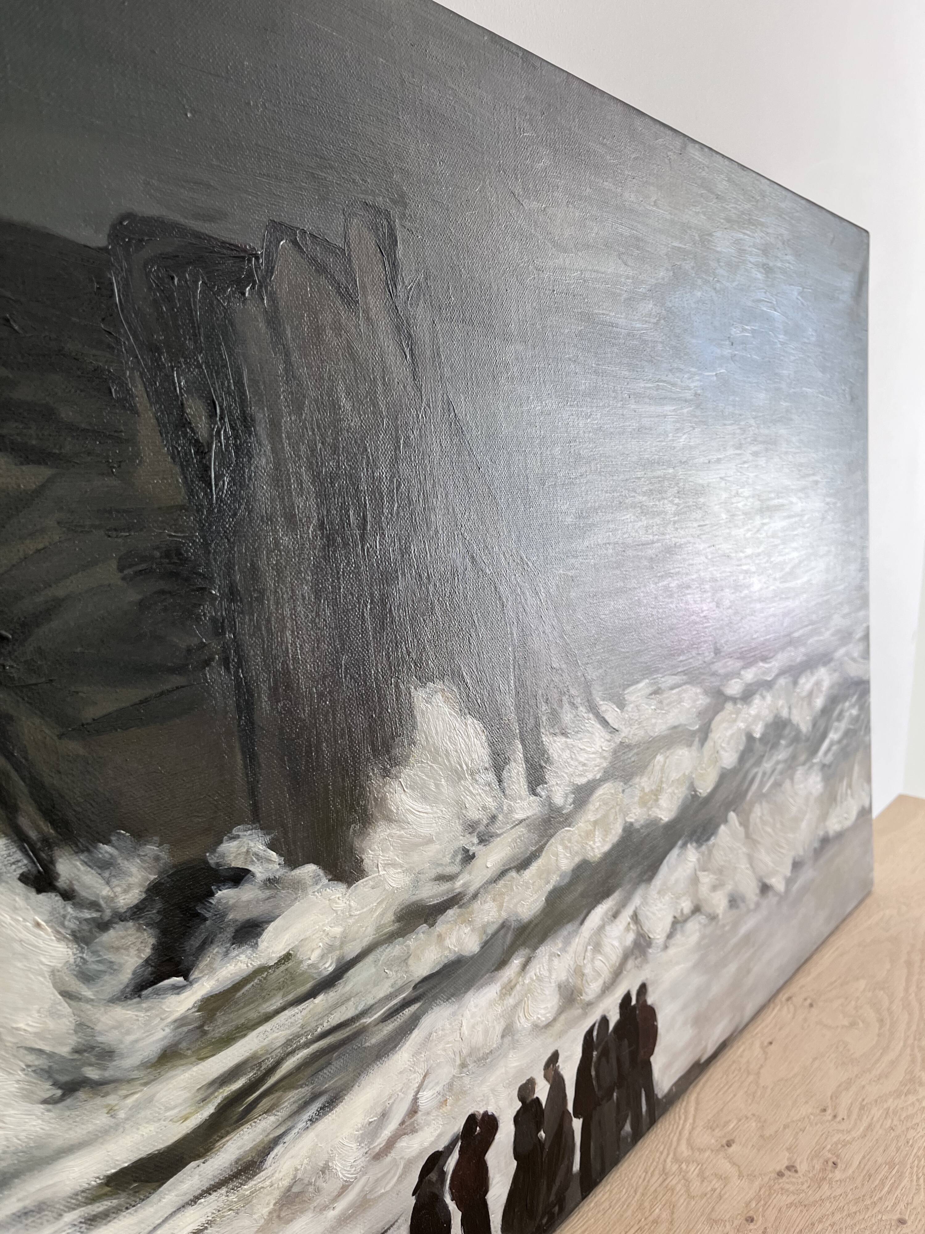 Huile sur toile inspirée des vues d’Etretat de Monet