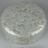 60s 70s ceiling lamp Plafoniere Flush Mount Ice Glass Hillebrand Germany