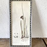 Botanical plate 1830, glazed wooden frame