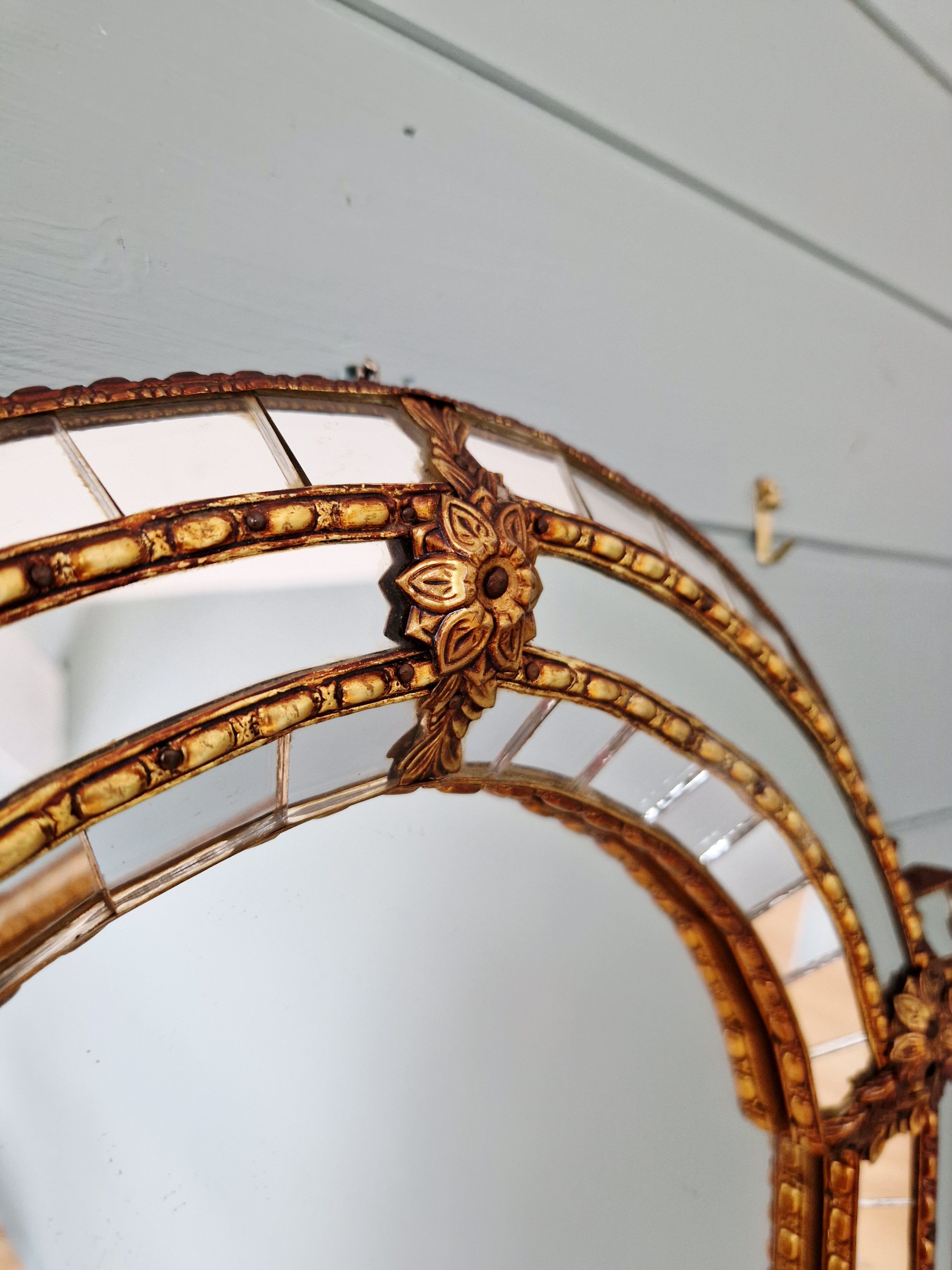 Grand miroir de style Hollywood Regency, Espagne, 1970-80