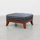 Art Deco Upholstered Footstool with Sabre Legs, France, 20th Century