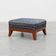 Art Deco Upholstered Footstool with Sabre Legs, France, 20th Century