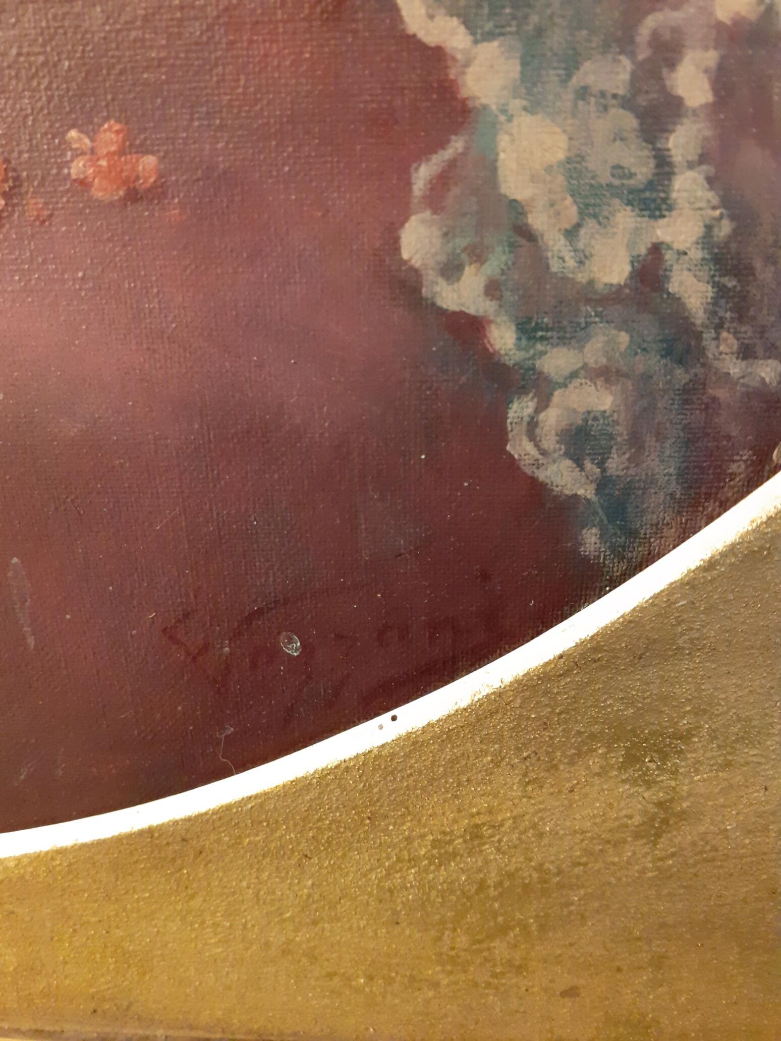 Old oil painting on canvas