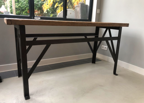 Etabli ancien acier et bois