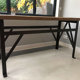 Old steel and wood workbench