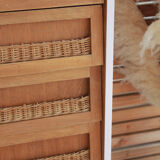 Vintage dresser rattan feet compass
