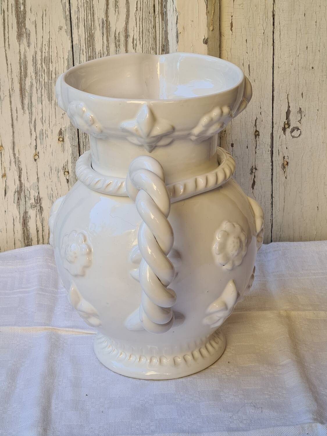 Émile Tessier white ceramic pitcher