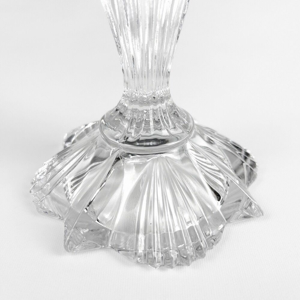 Pair of molded glass candle holders