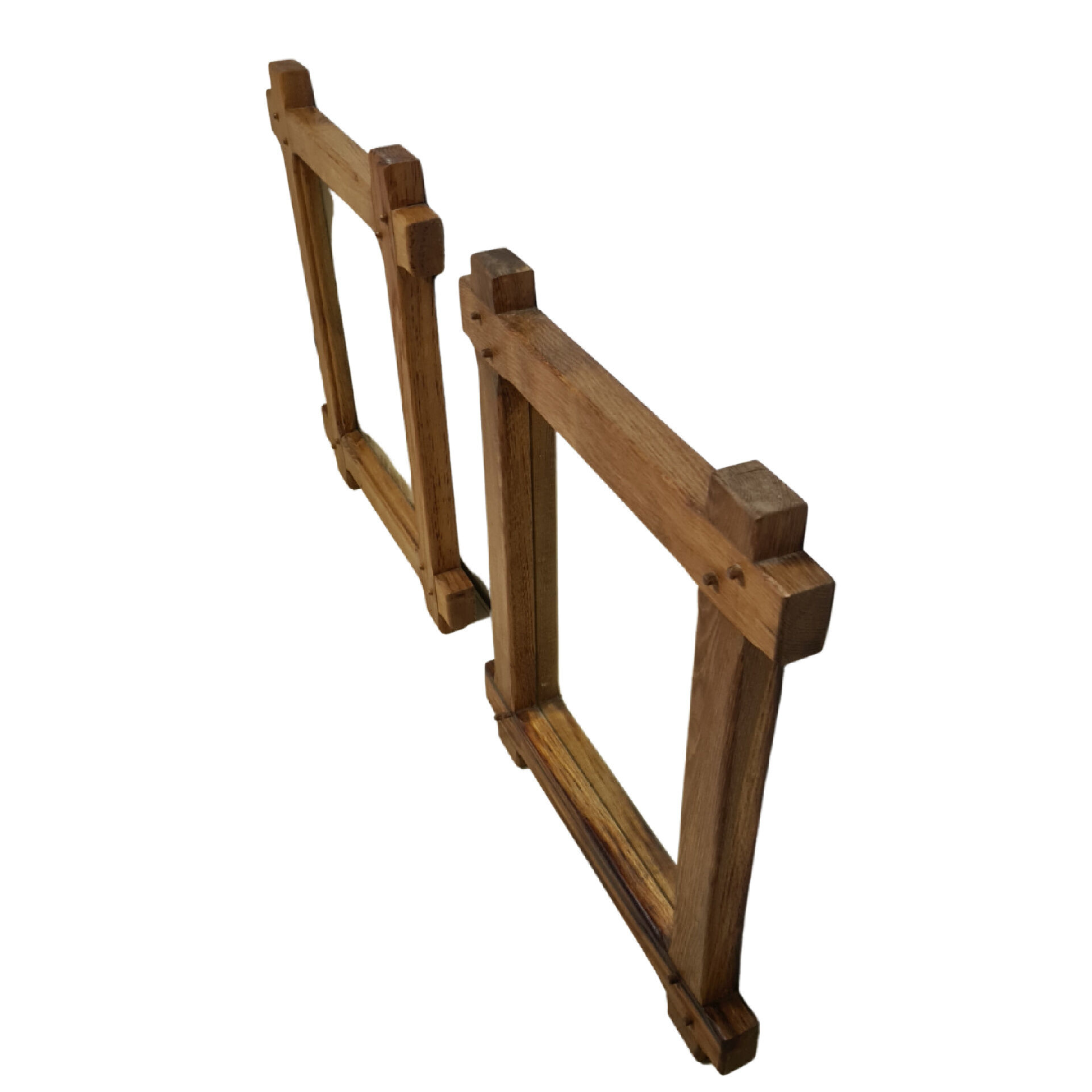 Miroir mural brutaliste en chêne massif Belgique années 1970 60x70cm