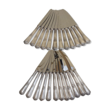 Set de 24 coûteaux SFAM métal argenté lames inox