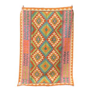 tapis kilim afghan coloré - multicolore