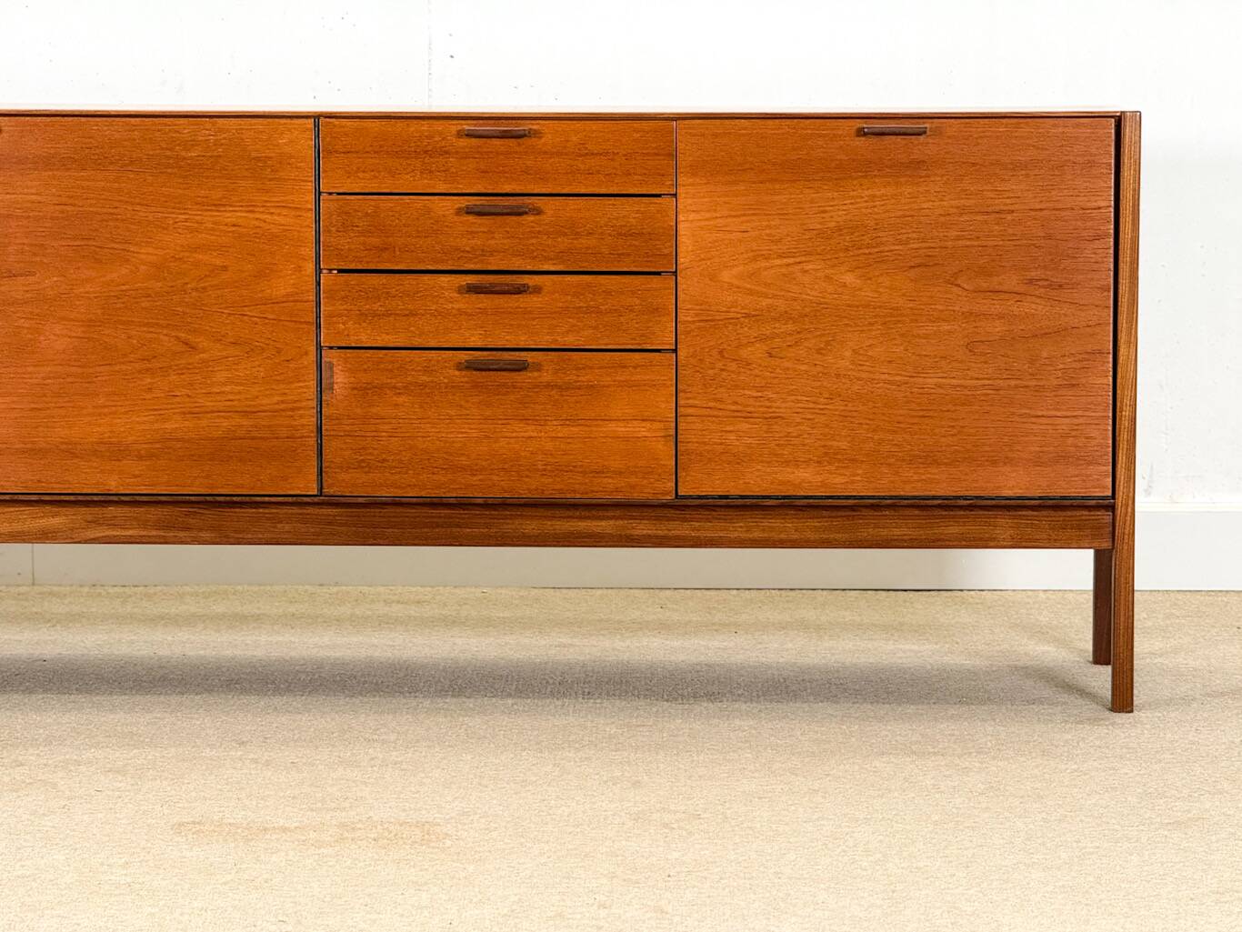 Mid-Century Sideboard by Meredew (Brown Leather Handles)