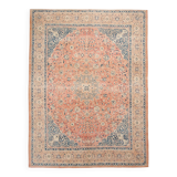 Rare Tapis Persan Ancien, Chef-d’œuvre Fait Main en Laine Naturelle