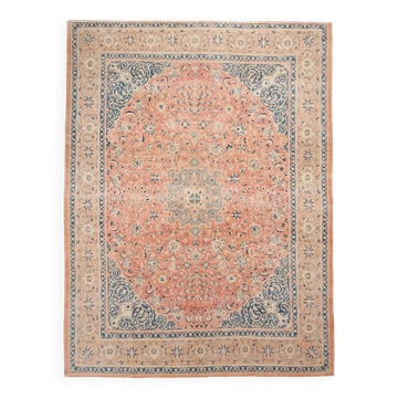 Rare Tapis Persan Ancien, Chef-d’œuvre Fait Main en Laine Naturelle