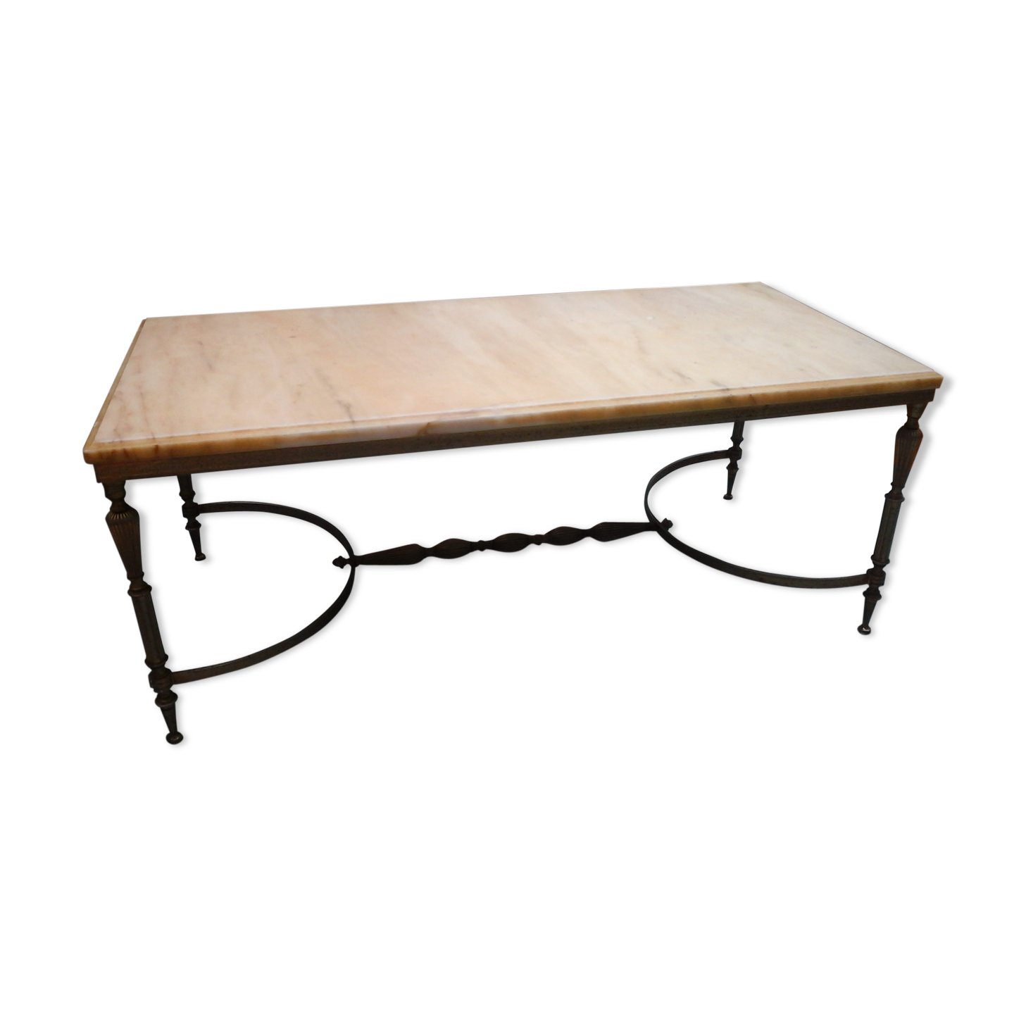 Marble and brass coffee table