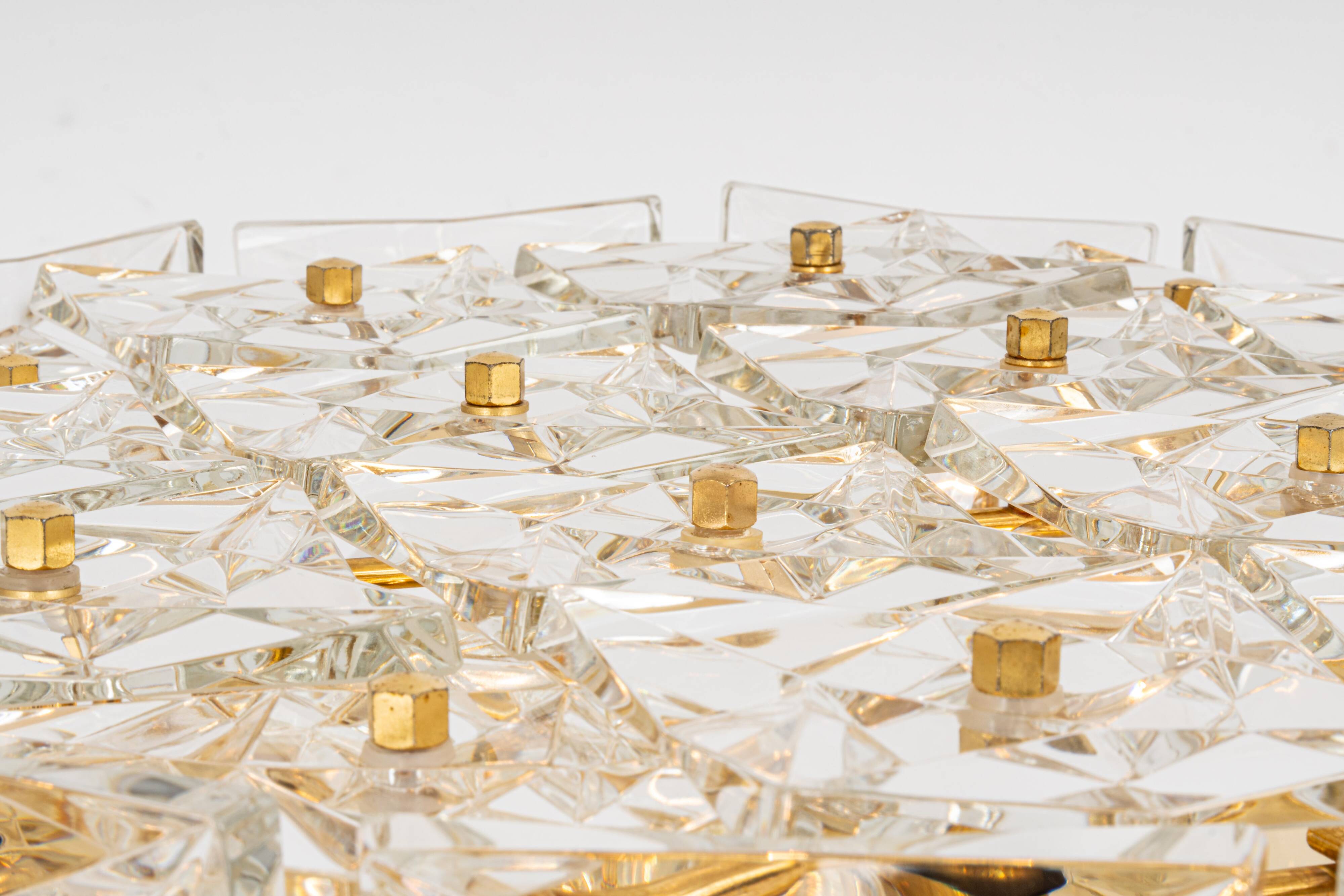 Faceted Crystal Ceiling Light by Kinkeldey, Germany, 1970s