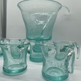 Punch service, Medici sangria in blue bubbled glass