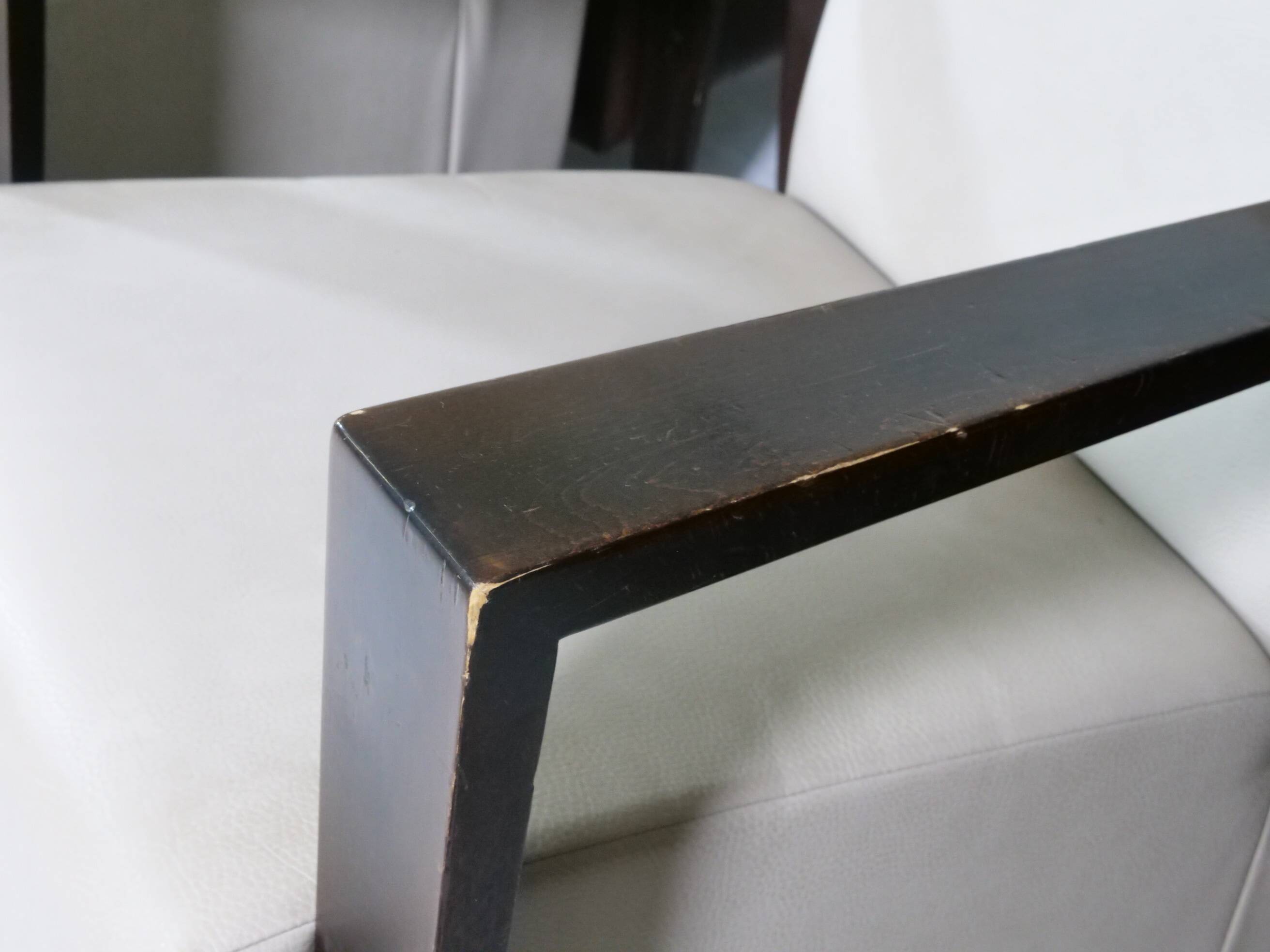 Franz Fertig Dresden leather armchair design, set of 5, 1960s