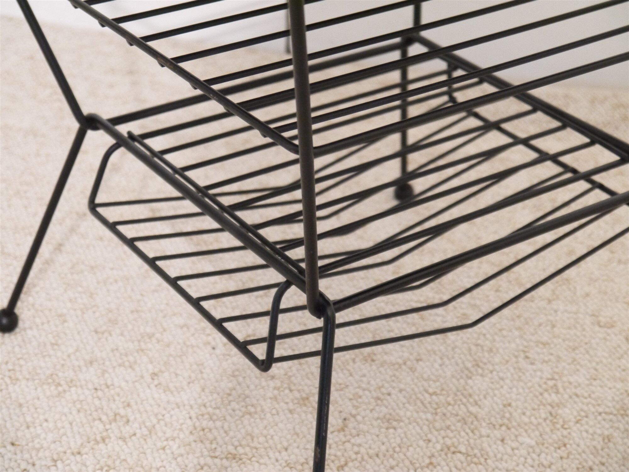 Vintage pedestal table in leather and metal 1960