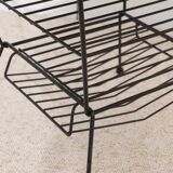 Vintage pedestal table in leather and metal 1960