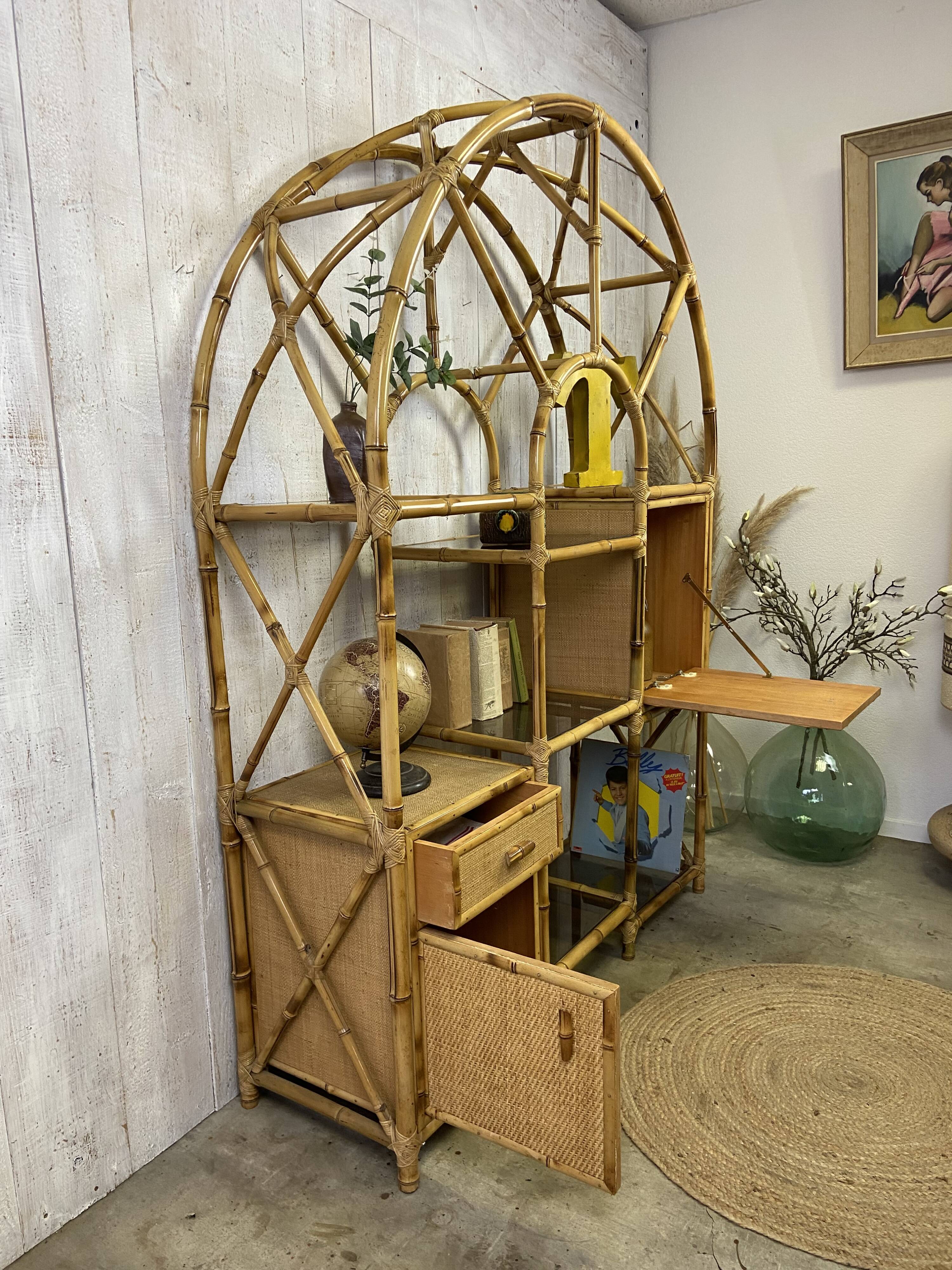 Vintage rattan shelf