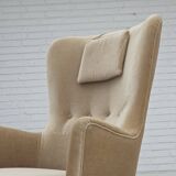 1960s, Danish armchair in green/brown furniture velour, original condition.