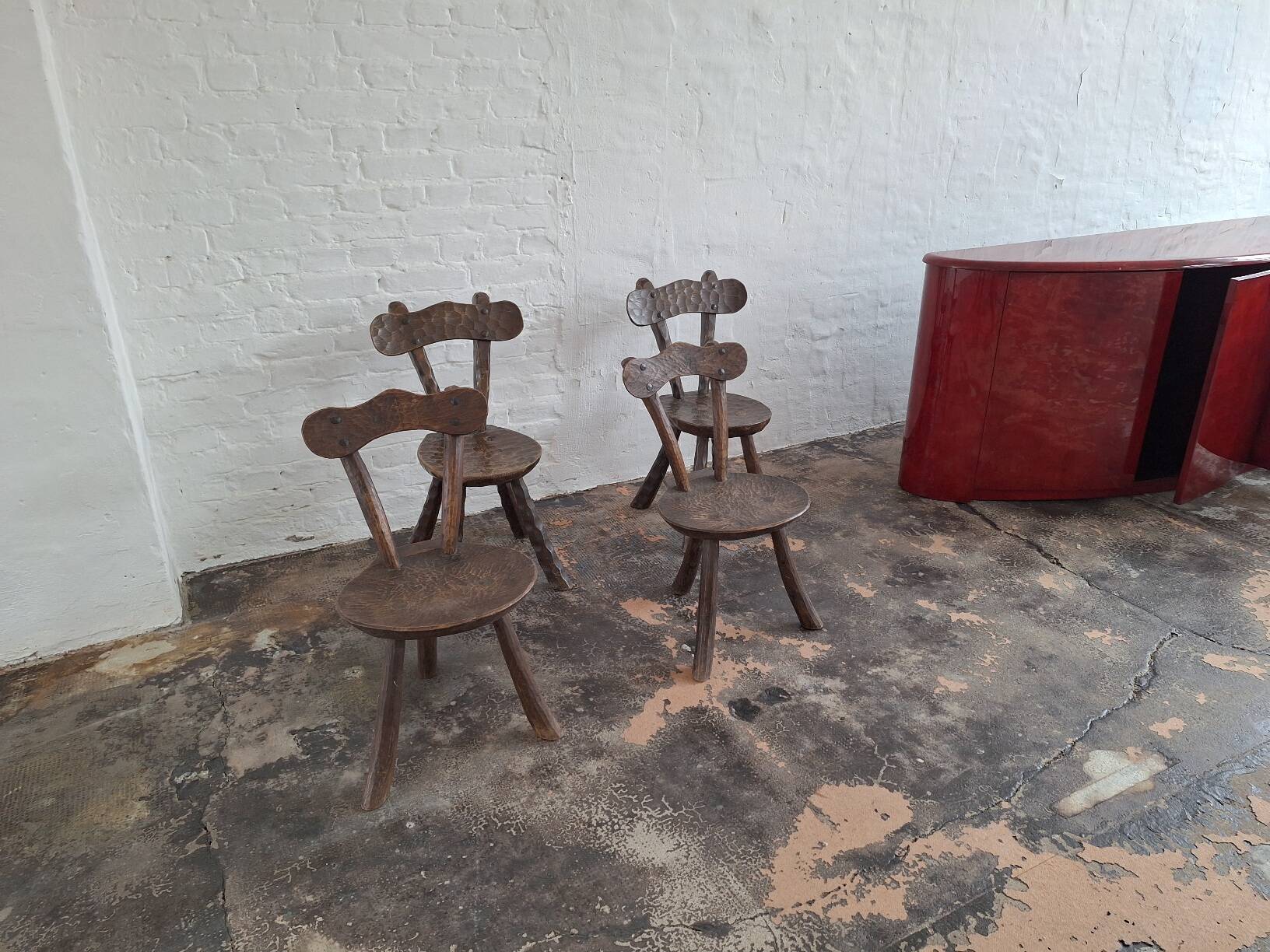 Set of 4 French provincial chairs in the style of Alexandre Noll, 1950s