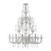 Handcrafted Modern White Ca’ Rezzonico Chandelier With Curled Murano Glass