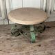 Table basse en fer forgé et marbre beige vers 1930